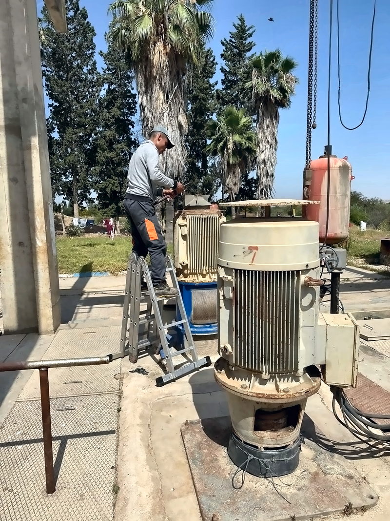 Maintenance de moteurs de pompage — réalisation FPS au Maroc